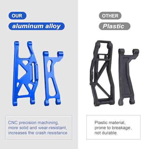 6061-T6 Aluminum Suspension Arms – Front & Rear Upper/Lower Link Set for Traxxas X-Maxx 89076 89086 (Replacement for WideMaxx 8995/8998/8999, Blue, 8PCS) - color: Blue