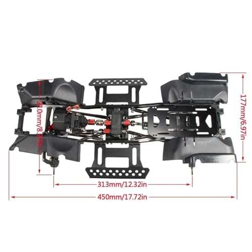 RC Models Parts For Wrangler For SCX10 1/10 2-Speed Transmission For Chassis Kit Frame With For Rock Slider Body Wheelbase Fender Flares RC Crawler 313mm(Chassis Set) - size: Chassis Set