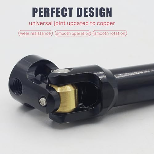 Stainless Steel DriveShaft Cut to Length for 1/10 Crawler SCX10(Black) | SCX10 Drive Shaft,Cut to Length Driveshaft,68-229mm U-Joint,for 1/10 RC LCG Rig Sportsy Scalers GSPEED Capra Pro Element DIY - color: Black