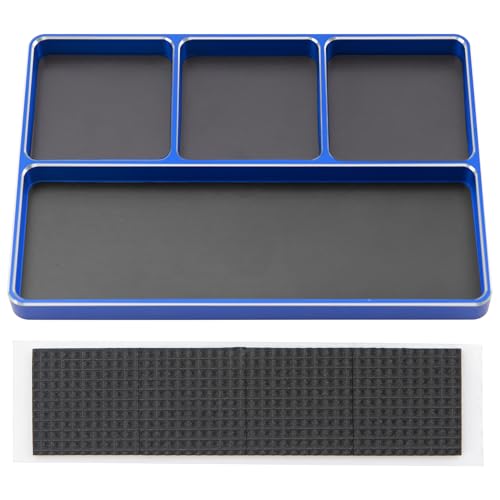 Universal Aluminum RC Screw Tray Magnet Screws Holder Plate Screw Organizer Tool Compatible with Redcat Traxxas Arrma HPI Axial Wltoys RC Car Boat Helicopters Airplane (Blue) - color: Blue