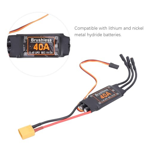 FOSA 40A RC Brushless ESC Electric Speed Controller ESC, 5V 3A BEC Output ESC Brushless Electric with for RC Drone Airplanes Accessory