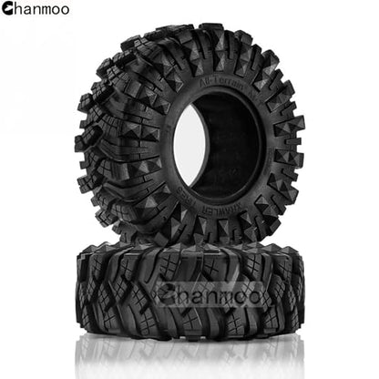 1.9 Crawler Tires RC Soft Rubber Mud Slingers Tyres For 1/10 Scale RC Rock Crawler Car Traxxas TRX4 Axial SCX10 II RC4WD D90 D110 TF2 Tamiya CC01 Gen8 1.9 inch Beadlock Wheels Rims 4PCS