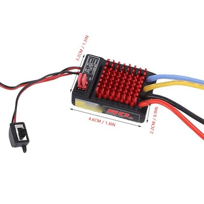 RC Brushed ESC, 60A ESC Water Proof Electronic Speed Controller with 320A Peak for 1/10 1/12 RC Car (T Plug)