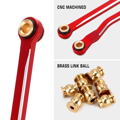 INJORA Aluminium High Clearance Links for TRX4M High Trail K10 F150（Red） - color: Red