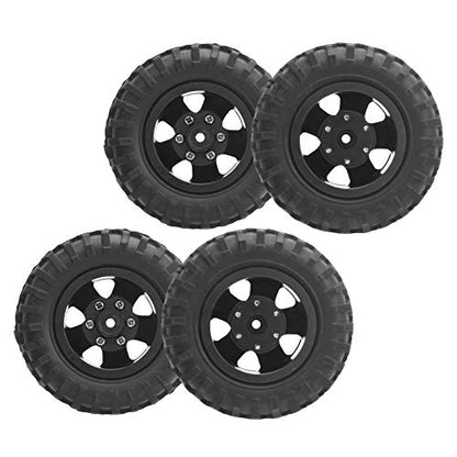 VGEBY RC Tires, Dually Rear Twin Tire Set with 55mm Diameter 1/10 Scale Truck Wheels 2Pcs Black for Off-Road Racing Hobbyists and RC Enthusiasts