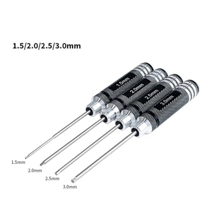 Hex Screw Driver Set 1.5mm 2.0mm 2.5mm 3.0mm Allen Wrench Keys Screwdriver RC Repair Tools Kit for Traxxas RC Car Drone Multi-Axis Helicopter Arrma Axial Losi Redcat Racing - color: 5pcs Kit