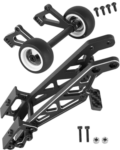 Aluminum Wing Mount & Wheelie Bar Set Upgrades Part for 1/8 Kraton 6S BLX(EXB),1/8 Notorious 6S BLX V6 Brushless RC Monster Trucks,RC Wheelie Bar Wing Mount Set,Replace ARA320758,Black - color: Black - (Aluminum Upgrades Part)