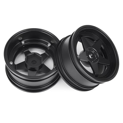 4pcs RC 1/10 Aluminum On Road Wheel Rims Hex 12mm Adjustable Offset for 1:10 RC On Road Drift Touring Street Car (Black) - color: Black