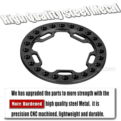 Metal 1.9 Beadlock Wheels Replacement Ring for 1/10 TRX4 SCX10 90046 90047 Crawler RC Car,4Pcs RC 1.9 Beadlock Wheels Replacement Ring,Black - color: Black - (Beadlock Ring)