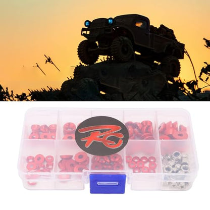 HERCHR Aluminum Alloy Cone Cup Head Screw Gasket Washer Counterbore Washers Gaskets Cup Shim Conical Washer Shim - color: red