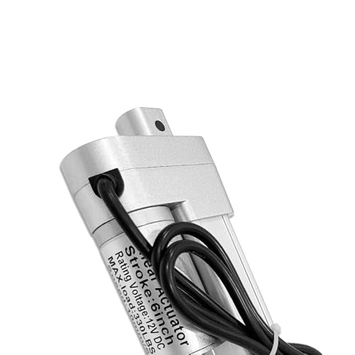 6" (150mm) Stroke 12V Silent Electric Linear Actuator Silver | 330lbs (1500N) Load Capacity, IP55 Waterproof - color: Silver, size: 6"