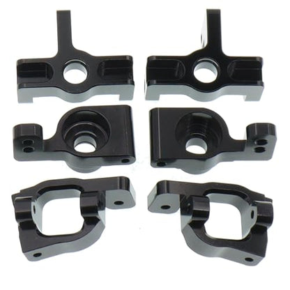 6PCS Metal Front Steering Cup&C seat&Rear Wheel hub Compatible with WLtoys Compatible with WLtoys 1/14 144010 144001 144002 1/12 124016 124017 124018 124019 RC Car Upgrade Parts (Black) - color: Black