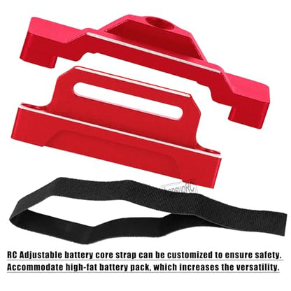 RC Tall Battery Holder Mount Hold Down Upgrades Part for 1/10 Slash 2WD/Slash 2WD VXL/F0rd F-15O Raptor 2WD,Aluminium Battery Mount Plate Tray Battery Holder Mount,#5827 Red - color: Red(for 1/10)
