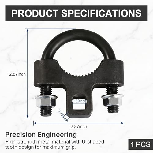 Car Inner Tie Rod Installation Wrench, Alloy Steel Steering Linkage Removal Tool, U-shaped Serrated Anti-slip Tie Rod Wrench, Universal Repair Tool for Cars Trucks SUVs (Black)