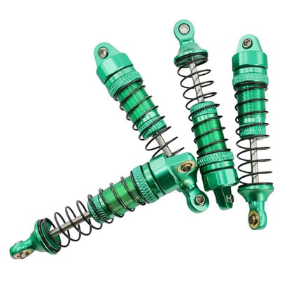 1/18 RC Aluminum Shock Absorbers Set 67mm, Pre-Assembled Suspension Damper Kit for RC Cars, Front Rear Upgrade Parts, 4PCS (Green) - color: Green