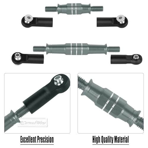 RC Upgrades Part for 1/8 Typhon 6S BLX,Alloy Front Rear Suspension Arms,Turnbuckles Links,Front Knuckles Steering Blocks &Rear Hub Stub Axle Carriers,Wing Mount &Wheelie Bar Set,Titanium - color: Titanium(1set)