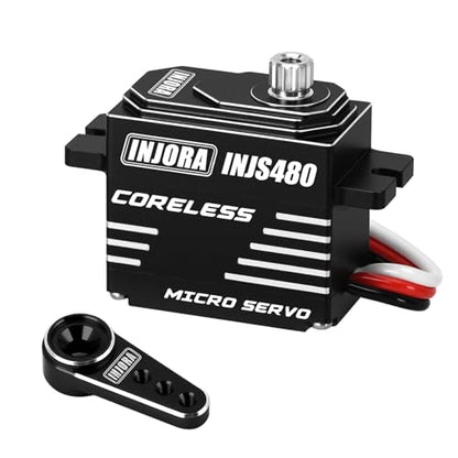 INJORA INJS480 Coreless Micro Servo with Horn for 1/24 Axial SCX24 (Black)