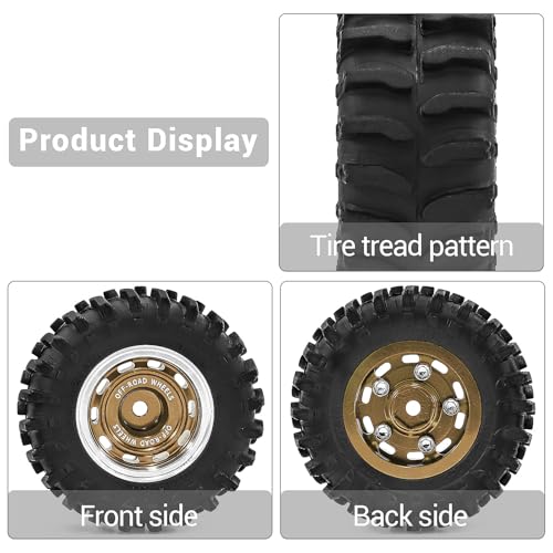 0.7" Aluminum Beadlock Wheels and Tires Set for 1/30 Axial SCX30 RC Crawler – Upgrade Parts (Bronze-299) - color: Bronze-299