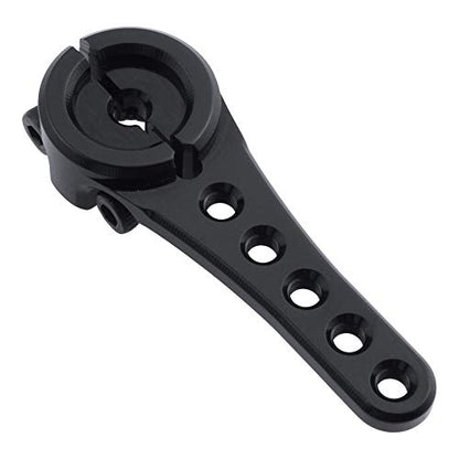 Hobbypark Metal Aluminum Long 25T Servo Horn Single Sided Steering Arm M3 Threads for RC Car Truck Off Road Buggy Accessories (Black) - color: Black
