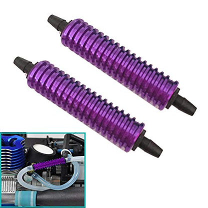 2PCS ShareGoo Aluminum Fuel Tank Air Cooler Fuel Back Pressure Cooling Compatible with HPI HSP Redcat Traxxas Axial Himoto 1/8 1/10 Rc Nitro Engine RC Car Off Road Monster Truck