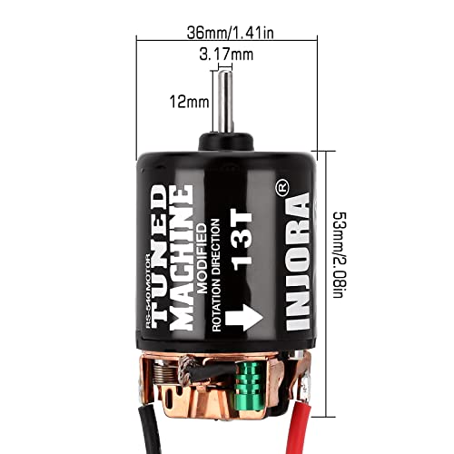 INJORA 540 Brushed Motor 35T Waterproof Motor for 1/10 RC Cralwer（13T） - size: 13T