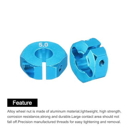 MECCANIXITY Aluminum 12mm Wheel Hex Hubs Drive Adapters Sky Blue 5mm Thickness with Screws and Pins for RC Car Upgrade Replacement Parts 4Pcs - color: Sky Blue, size: 5mm