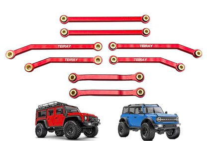 Trx4m Upgrades High Trail Links Clearance Chassis CNC Aluminum Set for Traxxas TRX4M 1/18 Upgrade Parts (Red) - color: Red Links