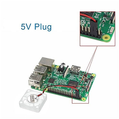 Dorhea 2PCS 30x30x7mm Cooling Fan for Raspberry Pi - 3007 Brushless CPU Fan 3.3V 5V for Pi 4 Model B, 3 B+, 2, 1 B+, RetroFlag NESPI Case - color: Transparent-2pcs