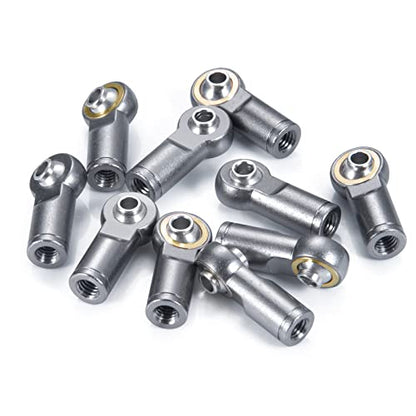 QUE-T 10Pcs Metal Left-Hand Thread Link Rod End M4 Ball Joint Head for RC Crawler Car Boat (Titanium) - color: Titanium