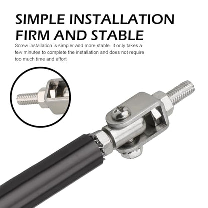 2 PCS Car Bumper Splitter Strut Rods, Adjustable 7.87" - 9.84" Automotive Splitter Strut Rods, Aluminum Alloy Bumper Lip Reinforcement Accessories, Universal for Most Cars (Black) - color: Black