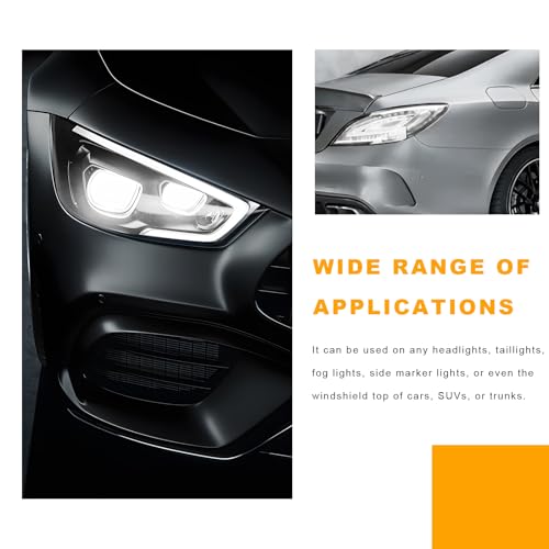 Car Headlight Vinyl Film, 48"×11.8" Self-Adhesive Car Headlight Tint Sticker with Squeegee & Cutter, Waterproof Wrap Film Roll for Vehicle Headlights Taillights Fog Lights (Transparent) - color: Transparent