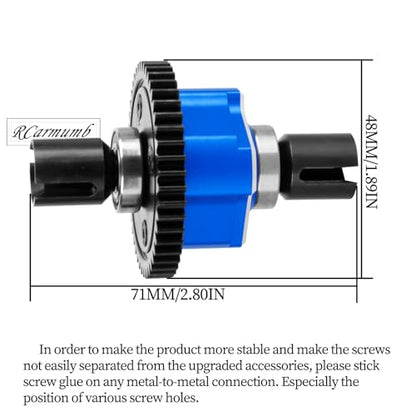 46T Center Differential Assembly #9585 Upgrades Part for Sledge 1/8,Heavy Duty Medium Carbon Steel & Aluminum Alloy RCarmumb RC Truck Replacement Upgrade,Navy Blue - color: Navy Blue(1set)