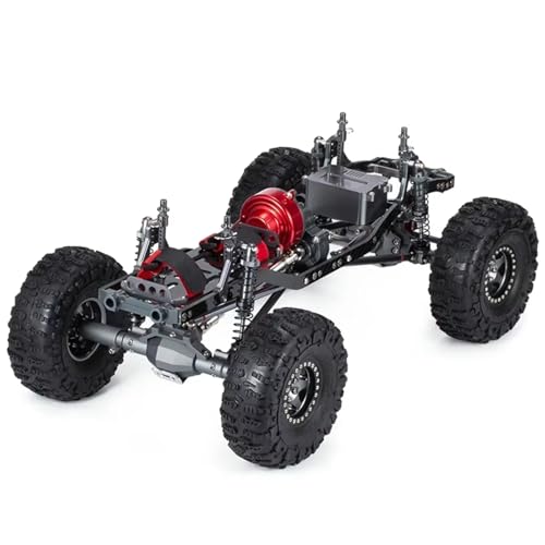 Rc Frame Chassis Parts For SCX10 1/10 Carbon Fiber Rails Metal Brace Skid Plate Adjustable Shock Mount Tray Chassis Set Rc Car Accessories Upgrades Repair(Gray) - color: Gray