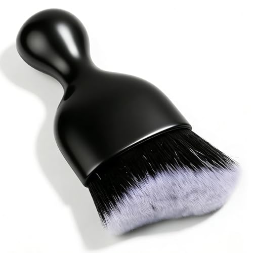 Car Interior Detailing Brush, Soft Bristle Car Interior Cleaning Tool, Auto Air Conditioning Outlet Cleaning Brush, Dusting Brush for Panel Air Vent Dashboard Leather (Black White) - color: Black White