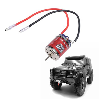 Fabater 370 Brushed Motor, High Torsion Low Noise Stainless Steel Casing RC Car Motor, Electric Motors for RC Car Boat, High Speed 45T 2.3mm