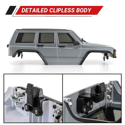 INJORA ABS Cherokee Body for 155mm TRX4M Bronco Defender (Silver Grey)