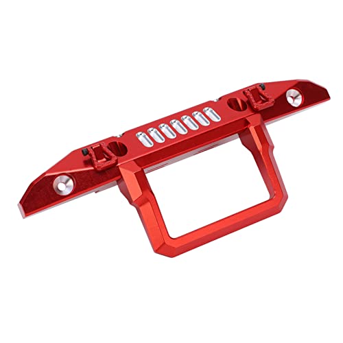 Front Bumper Aluminum Alloy Crawler Bumper RC Car Accessory with LED Light Hole for Axial 1/6 for SCX6 Car RC Car Upgrade Part (Red) - color: Red