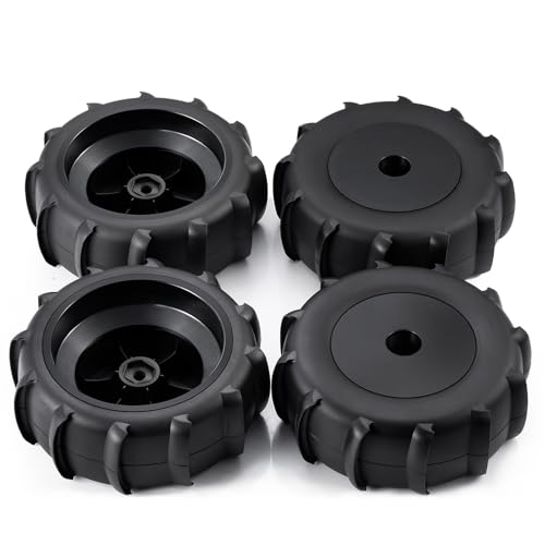 4PCS Off Road Snow Sand Rubber Tires Wheels for All 1/10 Scale RC Trucks (Black) - color: Black