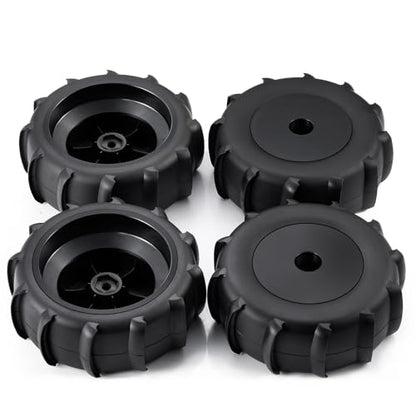 4PCS Off Road Snow Sand Rubber Tires Wheels for All 1/10 Scale RC Trucks (Black) - color: Black