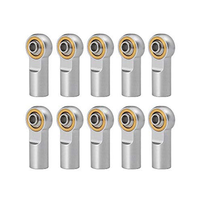 QUE-T 10pcs Metal Link Rod End M4 Ball Joint Head for RC Crawler Car (Silver) - color: Silver