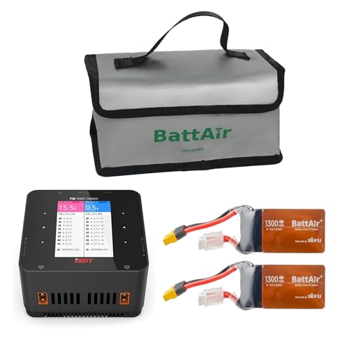 ISDT P30 Bundle: P30 DC 1000W 30A Dual Channel Lipo Battery Charger & 6S 80C 1300mAh Smart Battery for RC Car Plane FPV Drone (2 Packs)