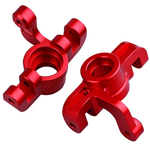 Aluminum Front Spindle and Carrier Set Steering Blocks Knuckles & Rear Hub Set Stub Axle Carriers for 1/10 Losi Tenacity TT Pro 4WD SCT DB Pro Lasernut U4, Replaces LOS234018 LOS234020 (Red) - color: Red