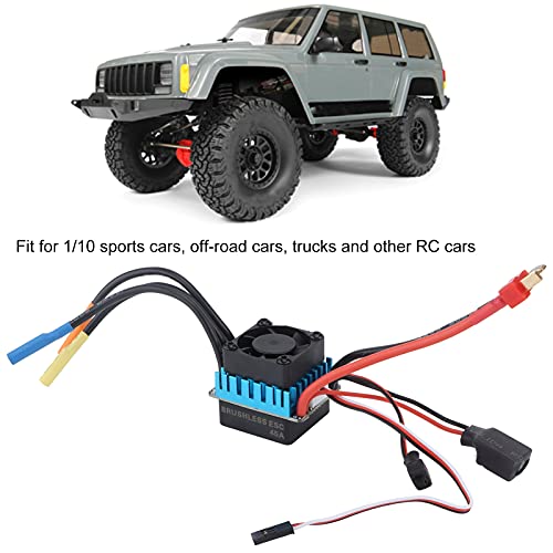 RC Waterproof 45A 4 Poles Sensorless Brushless ESC Speed Controller for 1/10 RC Car, Splash - Proof Electronic Speed Control with Overheat and Low Voltage Protection
