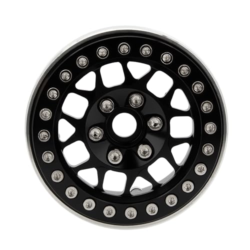 MEUS RACING 1.9 Beadlock Wheels Rims Deep-Dish Wheel for Axial SCX10 Traxxas TRX4 Vanquish VS4-10 Redcat Gen8 1/10 RC Crawler Upgrades (Style B, Black) - color: Style B, Black