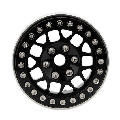 MEUS RACING 1.9 Beadlock Wheels Rims Deep-Dish Wheel for Axial SCX10 Traxxas TRX4 Vanquish VS4-10 Redcat Gen8 1/10 RC Crawler Upgrades (Style B, Black) - color: Style B, Black