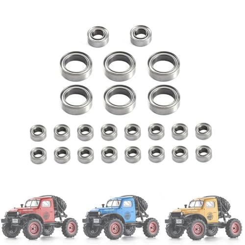 Bearing Kit for FMS for FCX24 1/24 RC Crawler Car Upgrade Parts Spare Accessories Replacement 24Pcs Steel Ball Bearing Set