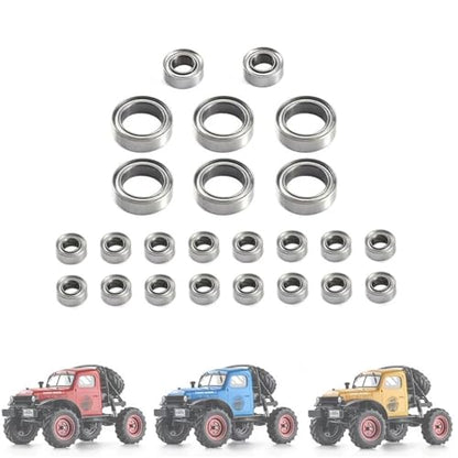 Bearing Kit for FMS for FCX24 1/24 RC Crawler Car Upgrade Parts Spare Accessories Replacement 24Pcs Steel Ball Bearing Set