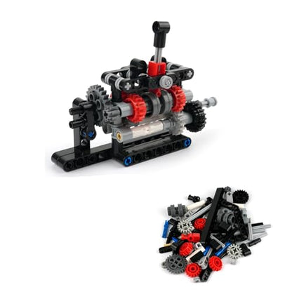 4-Speed Manual Transmission Model Kit, DIY Educational Gearbox Building Blocks Set, STEM Engineering Toy with Technical Parts for Teens and Adults