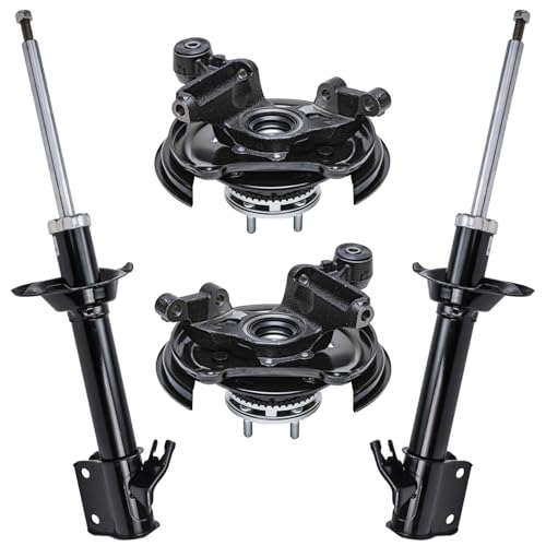 Detroit Axle - Rear Steering Knuckles & Hub Bearings Shock Absorbers | Replacement for 2003 2004 2005 Subaru Forester - 4pc Set - size: 4AU48644/Kit