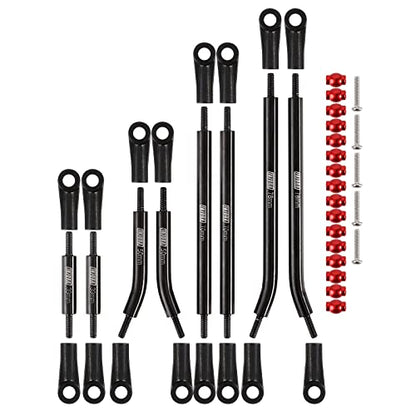 INJORA Steel High Clearance 4 Link for SCX24 Gladiator Power Wagon (Black) - color: Black